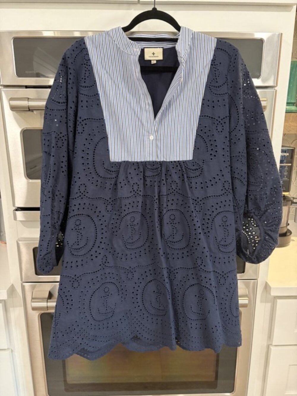 Tuckernuck Navy Nautical Eyelet Mini Calliope Dress